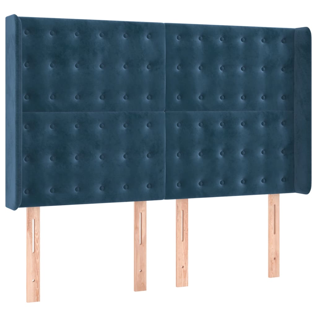 Sommier à lattes de lit matelas et LED Bleu foncé 140x190 cm - XIOS