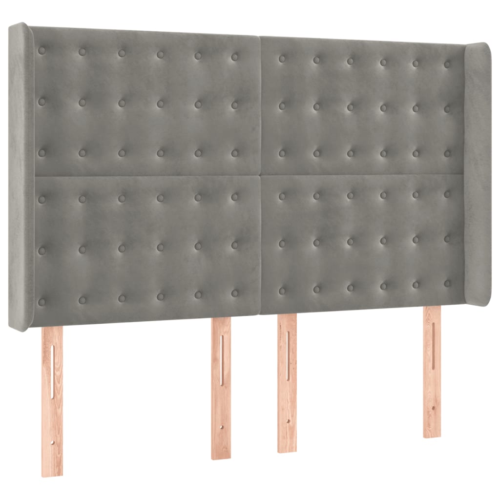 Sommier à lattes de lit matelas et LED Gris clair 140x200 cm - XIOS