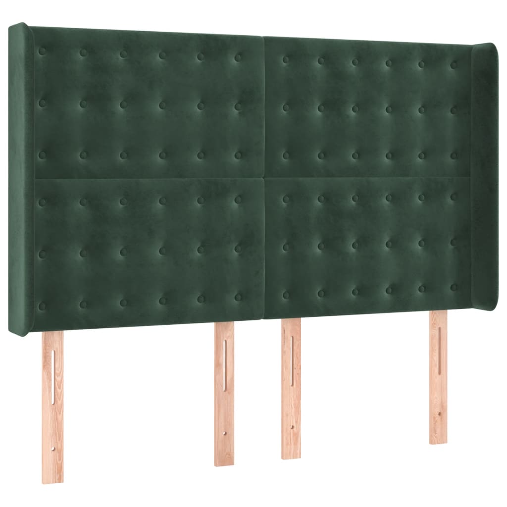 Sommier à lattes de lit matelas et LED Vert foncé 140x200 cm - XIOS