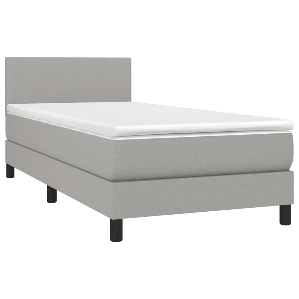 Sommier à lattes de lit avec matelas et LED Gris clair 80x200cm - XIOS