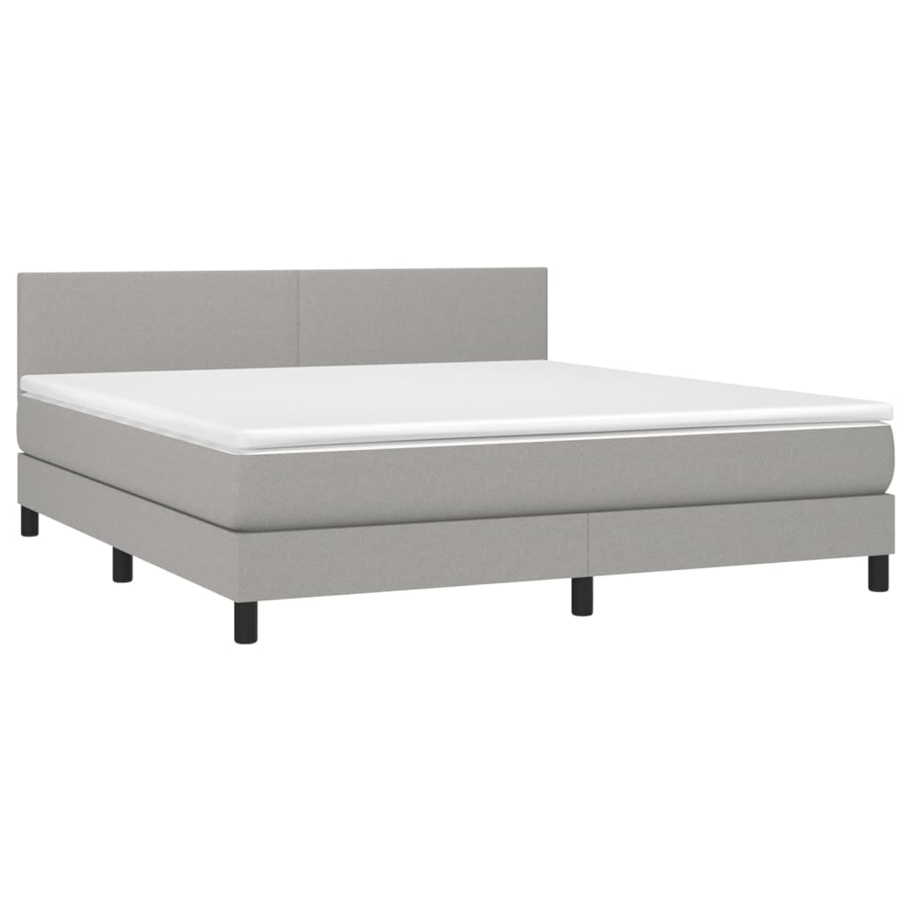 Sommier à lattes de lit et matelas et LED Gris clair 180x200 cm - XIOS