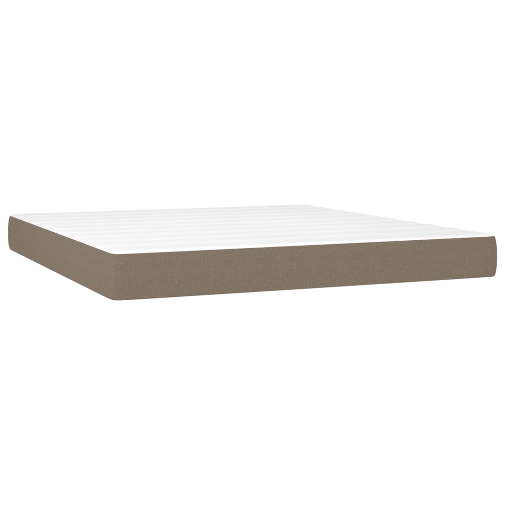 Sommier à lattes de lit avec matelas LED Taupe 180x200 cm Tissu - XIOS