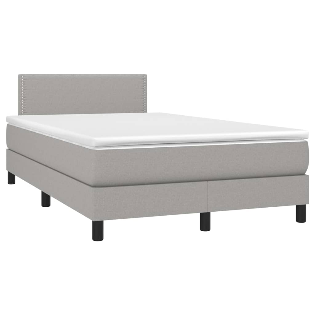 Sommier à lattes de lit matelas LED Gris clair 120x200 cm Tissu - XIOS