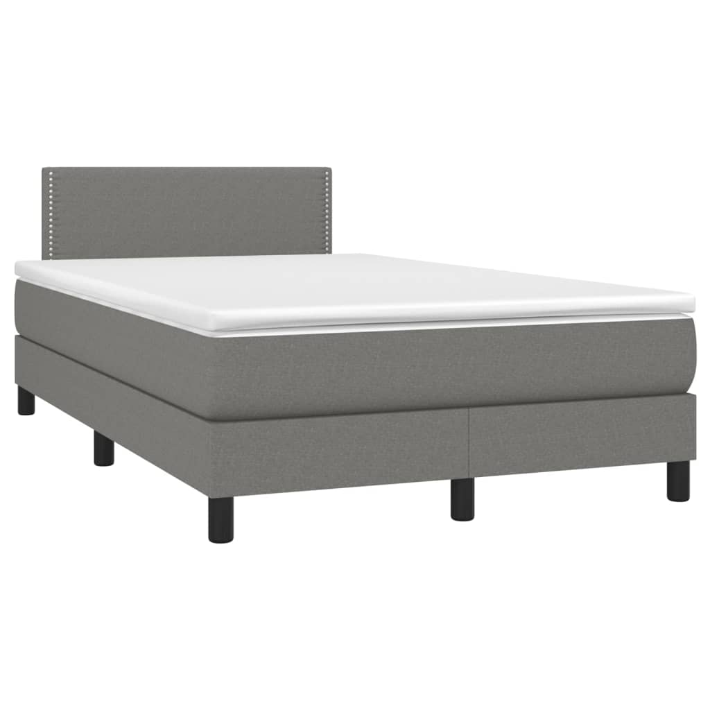 Sommier à lattes de lit et matelas et LED Gris foncé 120x200 cm - XIOS