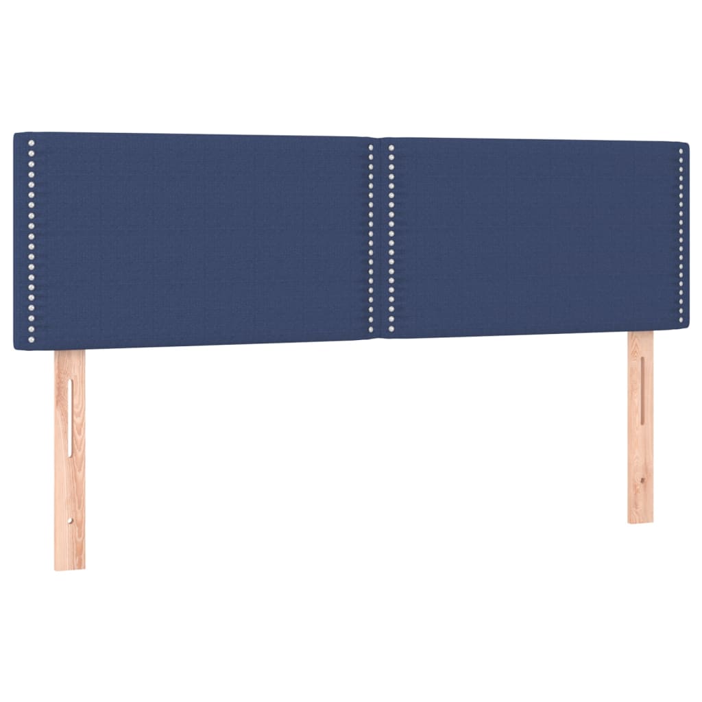 Sommier à lattes de lit avec matelas LED Bleu 140x200 cm Tissu - XIOS