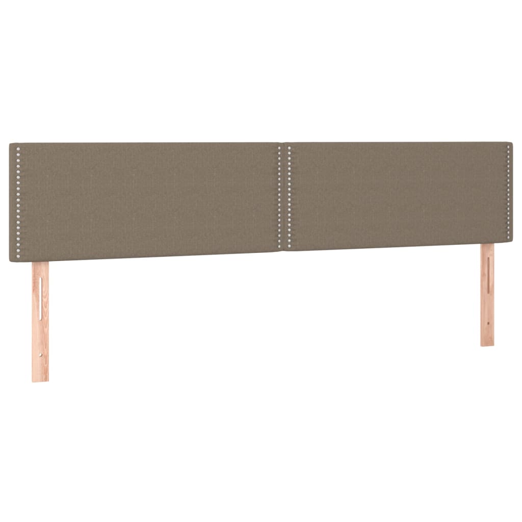 Sommier à lattes de lit et matelas et LED Taupe 200x200cm Tissu - XIOS