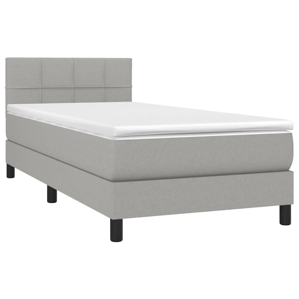 Sommier à lattes de lit avec matelas et LED Gris clair 80x200cm - XIOS