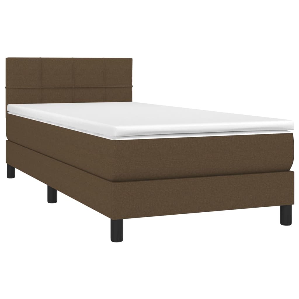 Sommier à lattes de lit et matelas et LED Marron foncé 90x190cm - XIOS