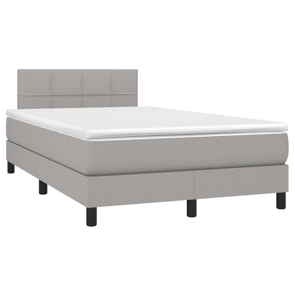 Sommier à lattes de lit matelas LED Gris clair 120x200 cm Tissu - XIOS