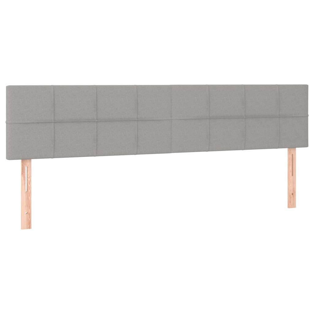 Sommier à lattes de lit matelas LED Gris clair 160x200 cm Tissu - XIOS