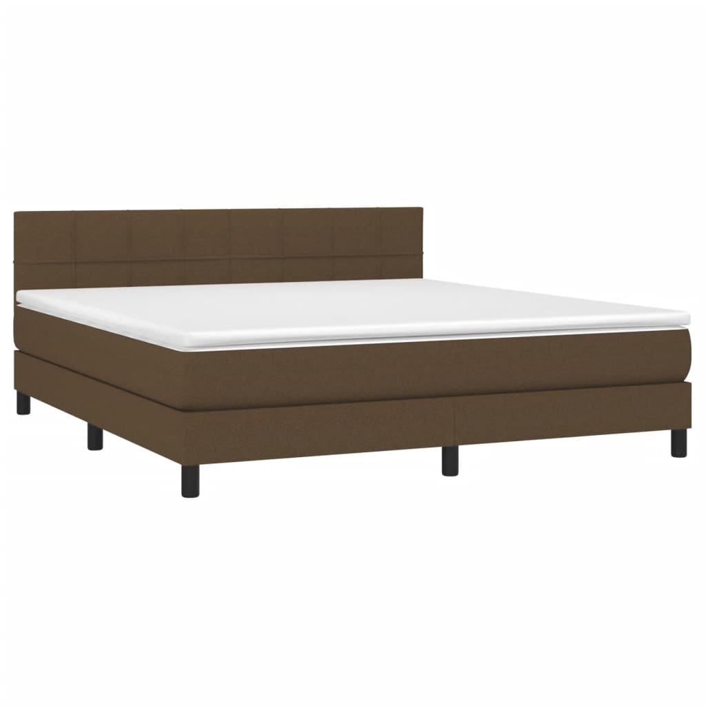 Sommier à lattes de lit matelas et LED Marron foncé 180x200cm - XIOS