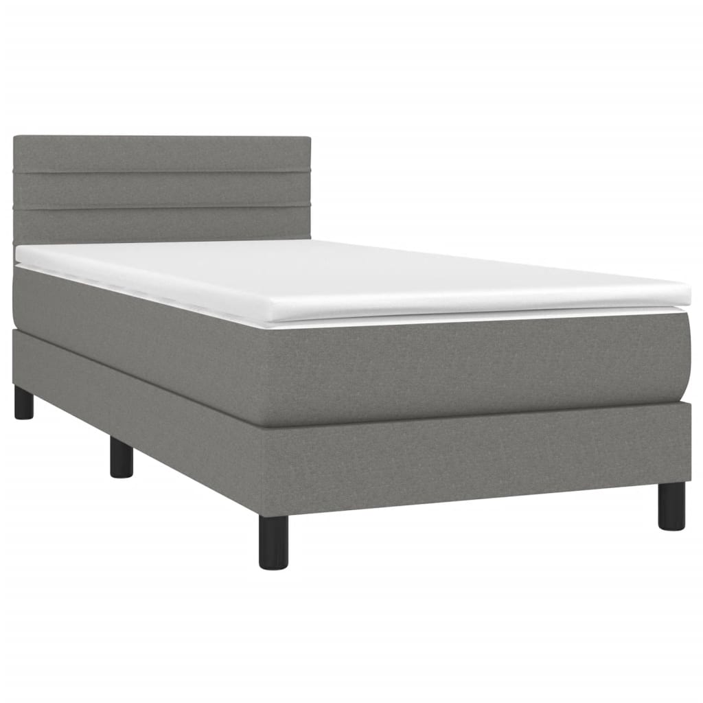 Sommier à lattes de lit avec matelas et LED Gris foncé 80x200cm - XIOS
