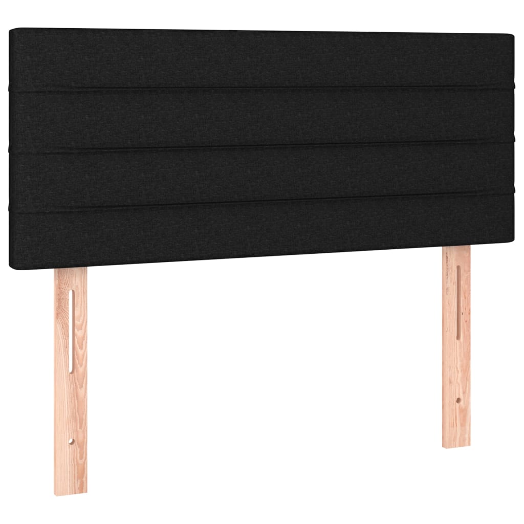 Sommier à lattes de lit avec matelas et LED Noir 90x190cm Tissu - XIOS