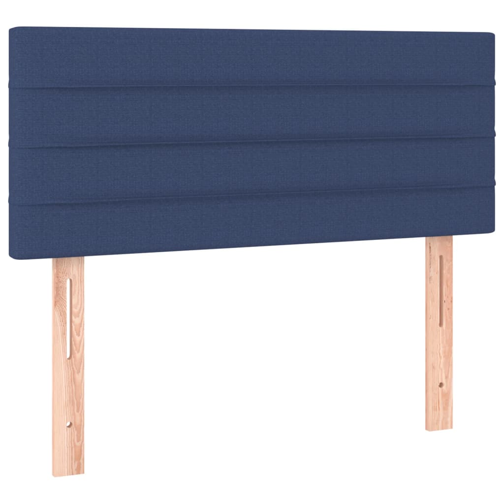 Sommier à lattes de lit avec matelas et LED Bleu 90x190cm Tissu - XIOS