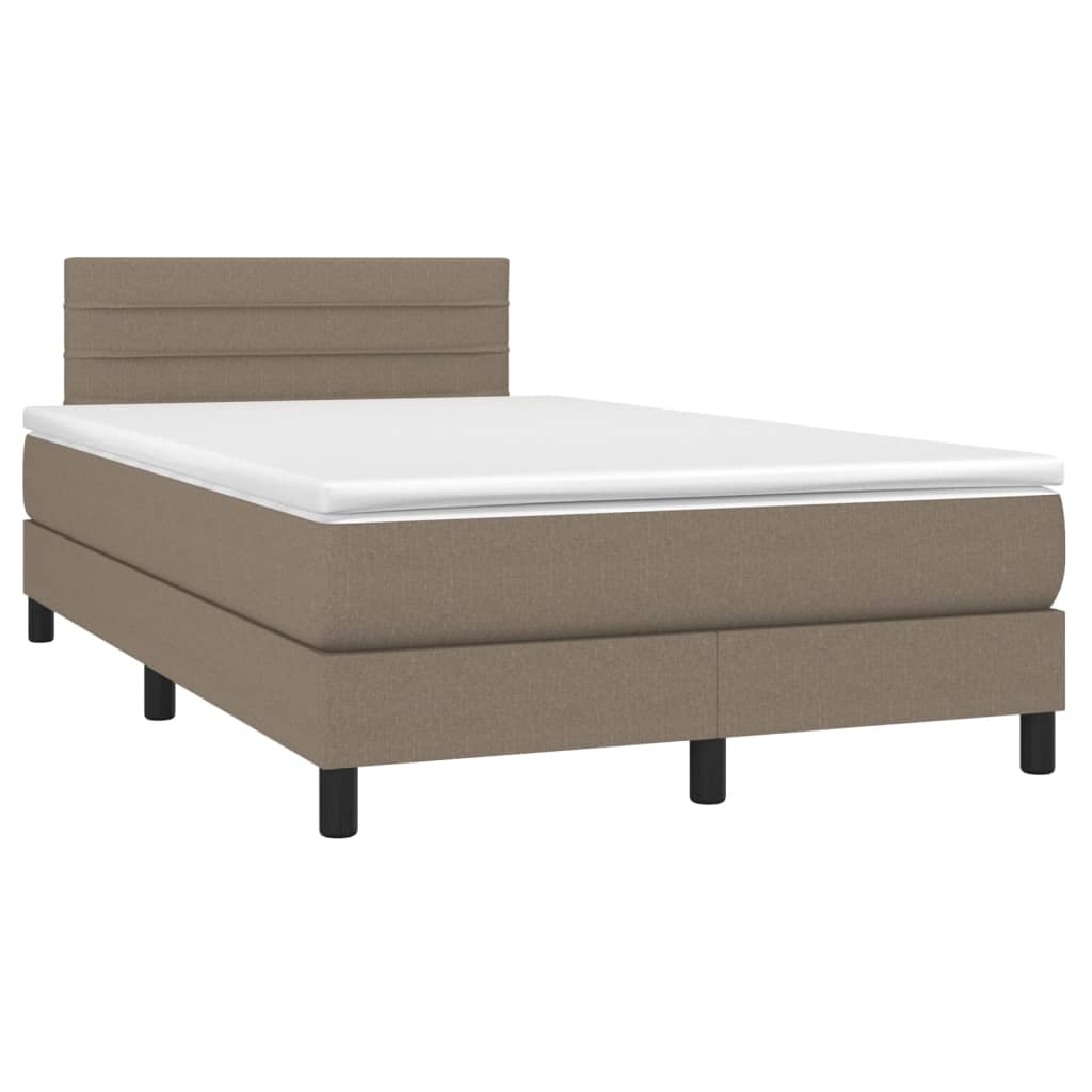 Sommier à lattes de lit avec matelas LED Taupe 120x200 cm Tissu - XIOS