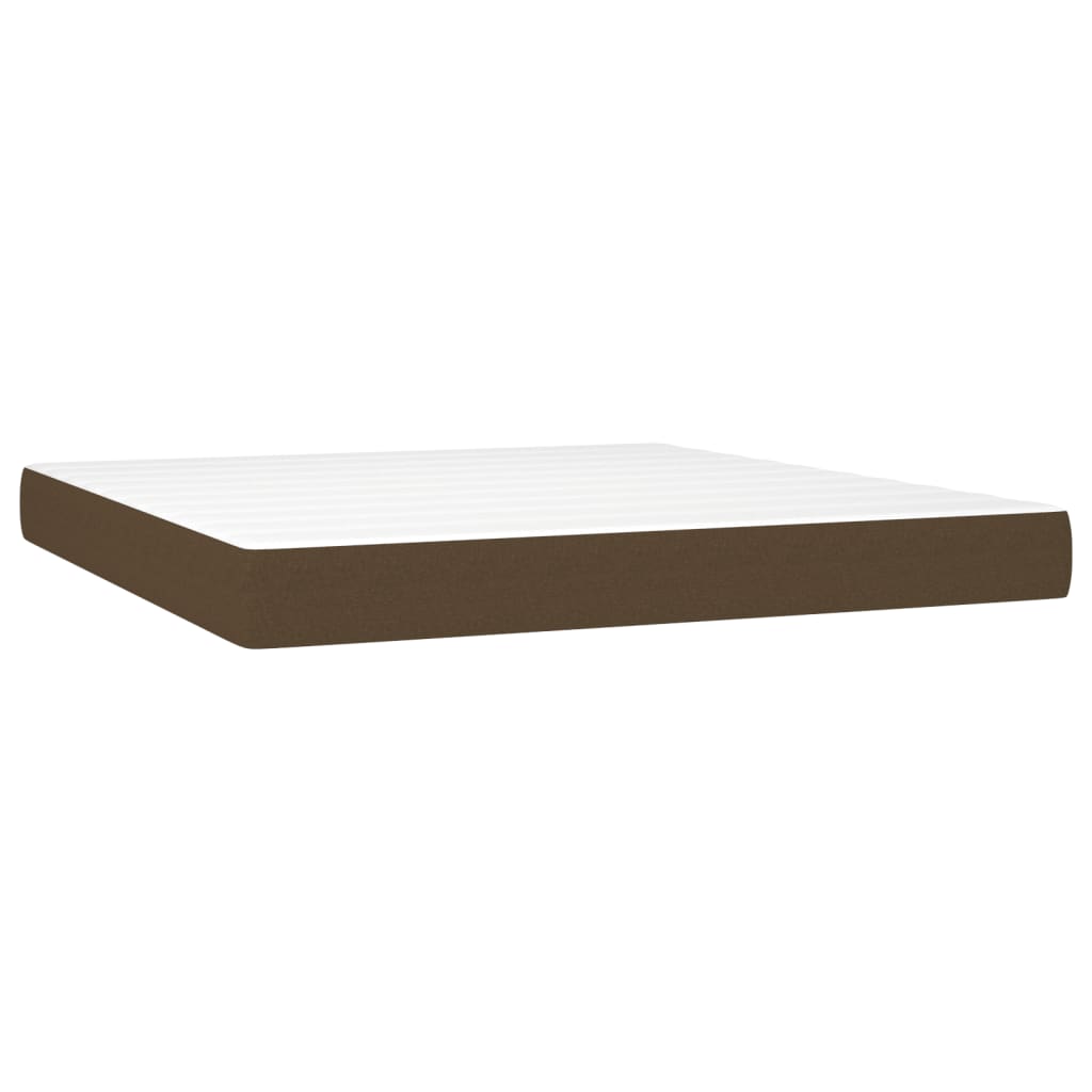 Sommier à lattes de lit matelas et LED Marron foncé 160x200 cm - XIOS