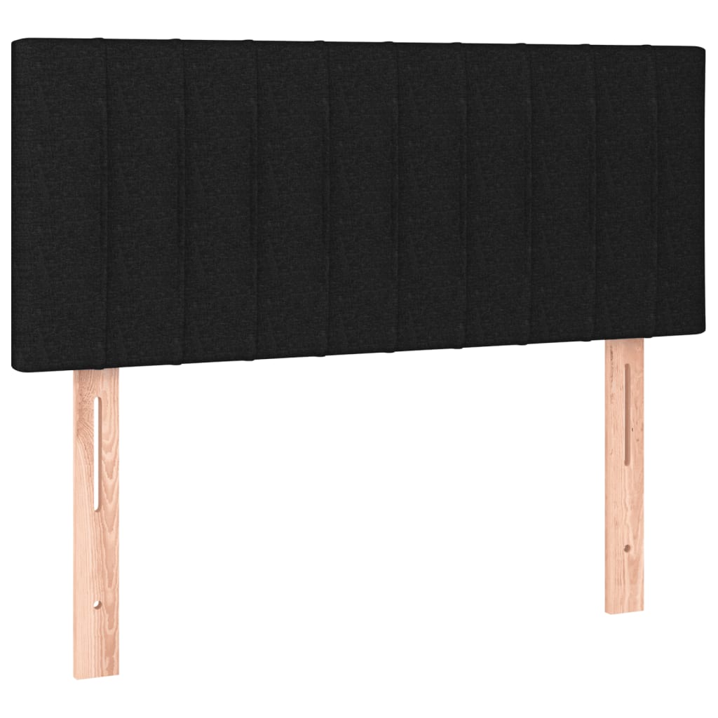 Sommier à lattes de lit avec matelas et LED Noir 90x190cm Tissu - XIOS