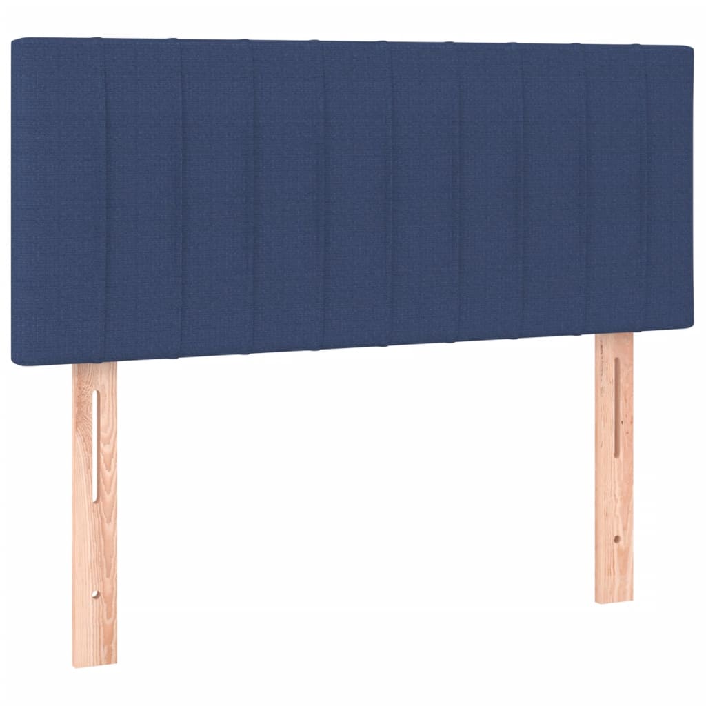 Sommier à lattes de lit avec matelas et LED Bleu 90x190cm Tissu - XIOS