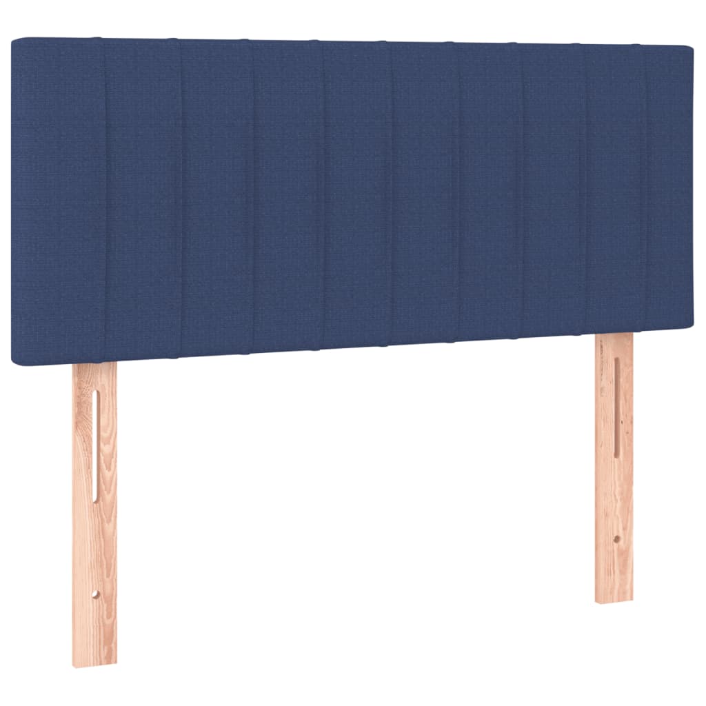 Sommier à lattes de lit avec matelas et LED Bleu 90x200cm Tissu - XIOS