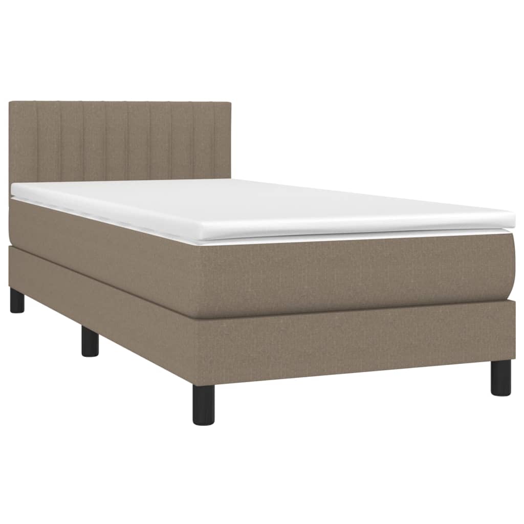 Sommier à lattes de lit avec matelas LED Taupe 100x200 cm Tissu - XIOS