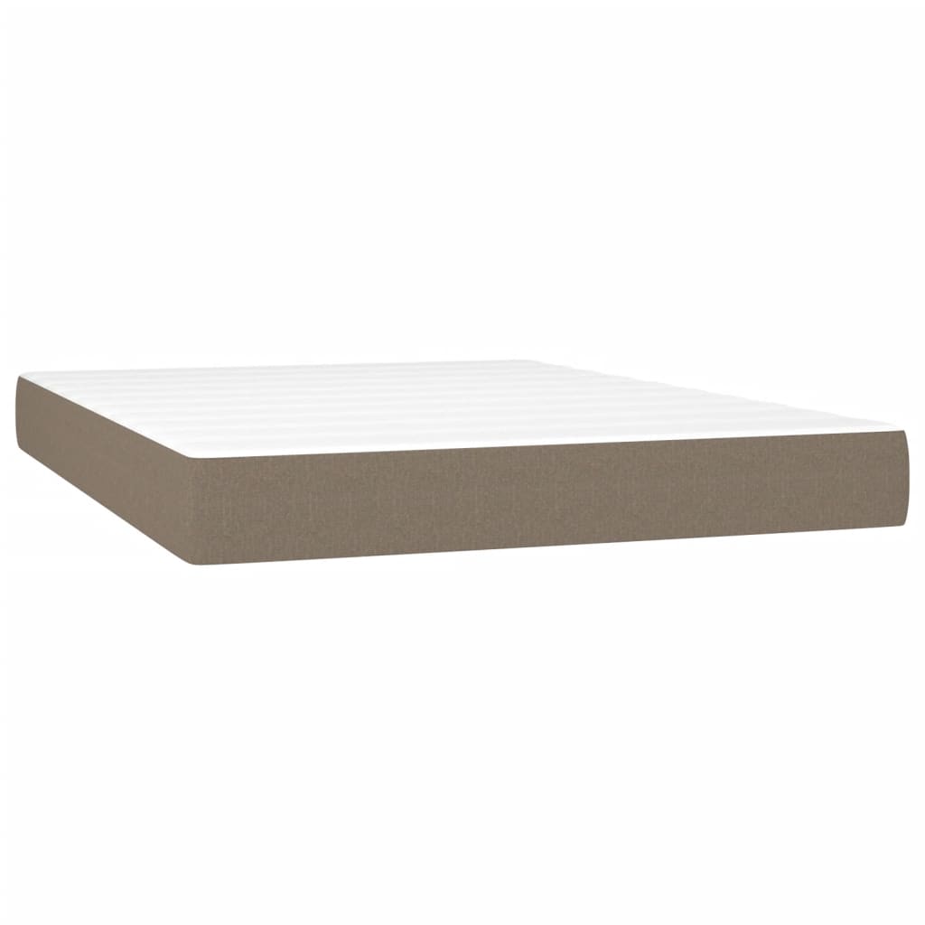 Sommier à lattes de lit avec matelas LED Taupe 140x200 cm Tissu - XIOS