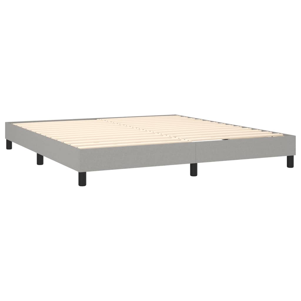 Sommier à lattes de lit matelas LED Gris clair 160x200 cm Tissu - XIOS