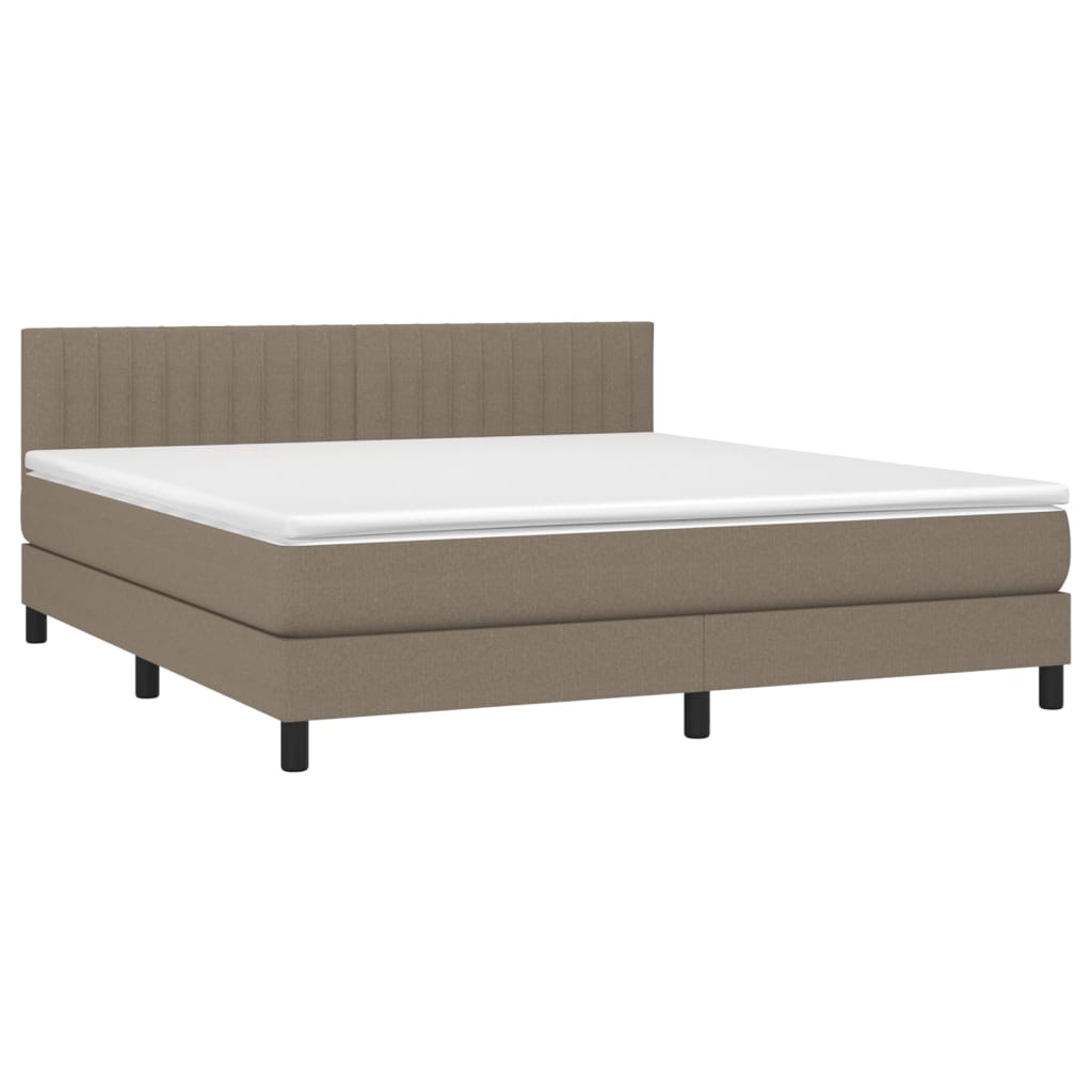 Sommier à lattes de lit avec matelas LED Taupe 160x200 cm Tissu - XIOS