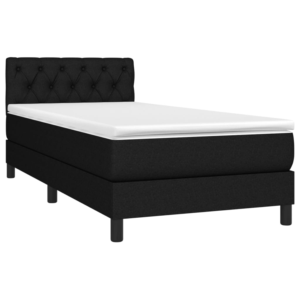 Sommier à lattes de lit avec matelas et LED Noir 80x200cm Tissu - XIOS