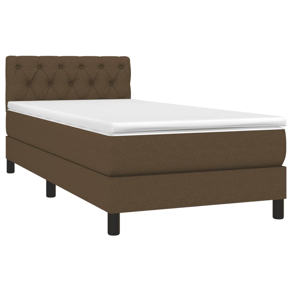 Sommier à lattes de lit et matelas et LED Marron foncé 80x200cm - XIOS