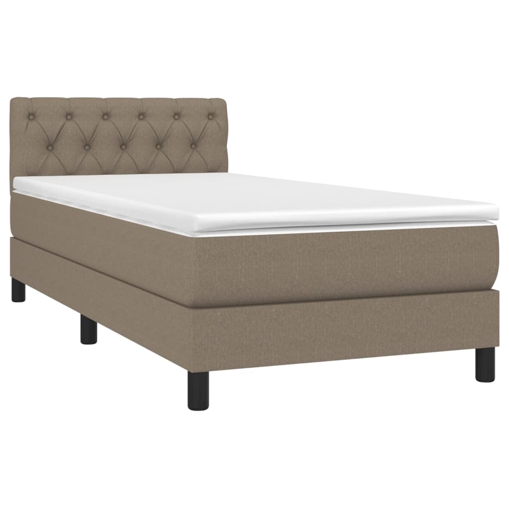 Sommier à lattes de lit avec matelas LED Taupe 80x200 cm Tissu - XIOS