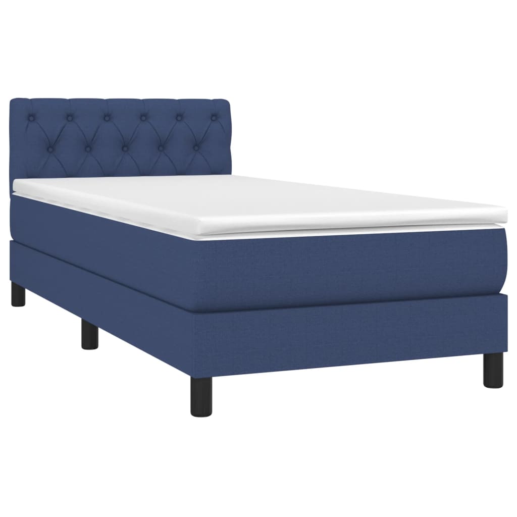 Sommier à lattes de lit avec matelas et LED Bleu 80x200cm Tissu - XIOS