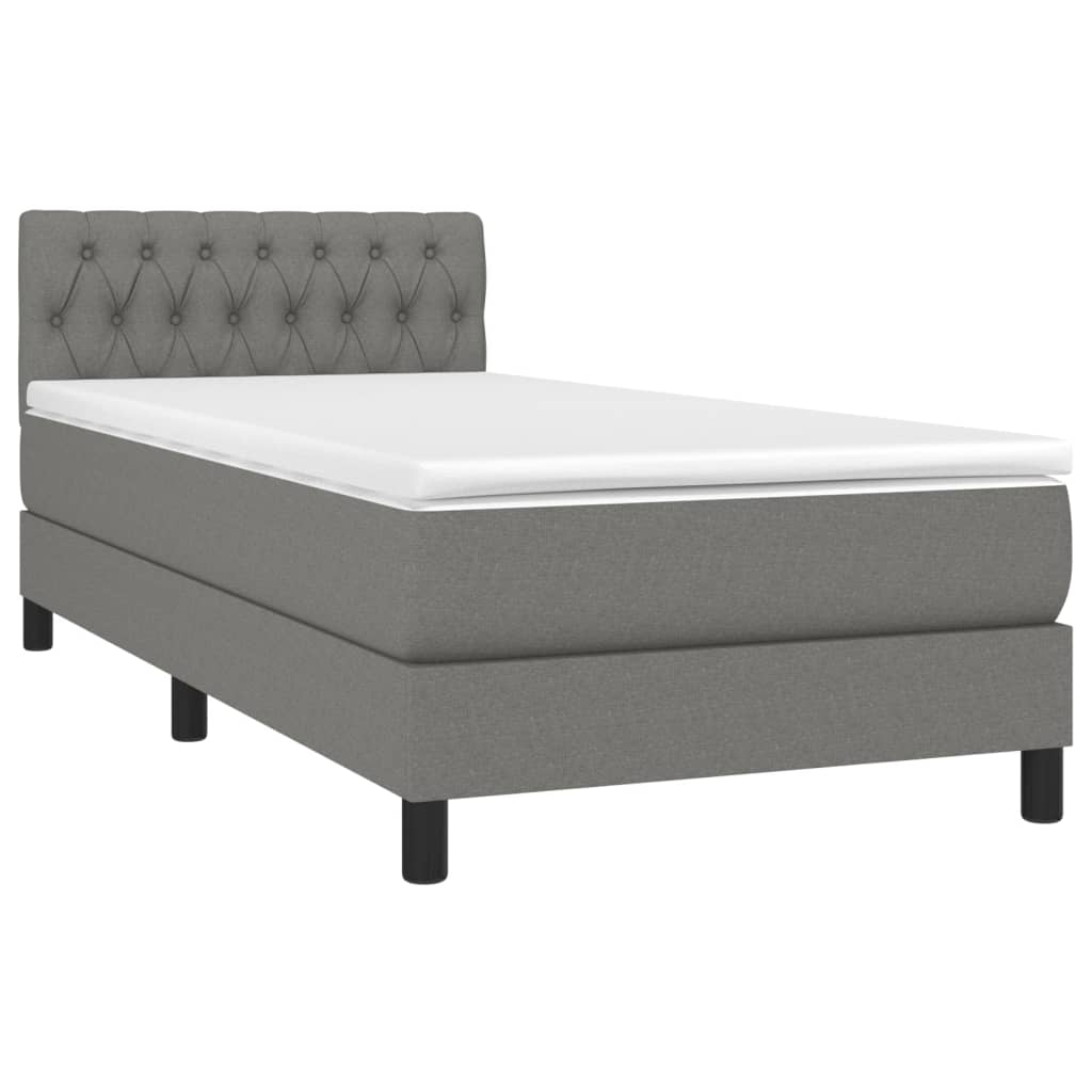 Sommier à lattes de lit avec matelas et LED Gris foncé 90x190cm - XIOS
