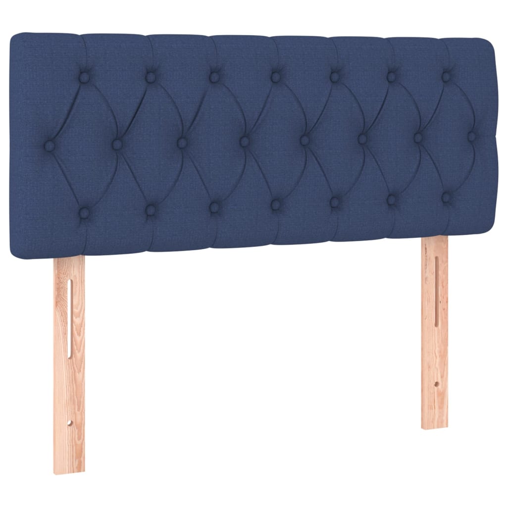 Sommier à lattes de lit avec matelas et LED Bleu 90x200cm Tissu - XIOS