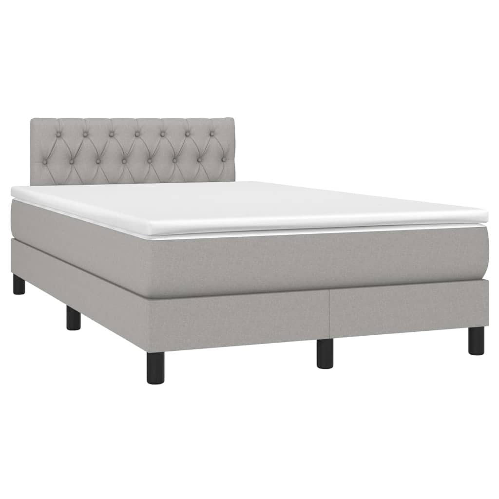 Sommier à lattes de lit matelas LED Gris clair 120x200 cm Tissu - XIOS