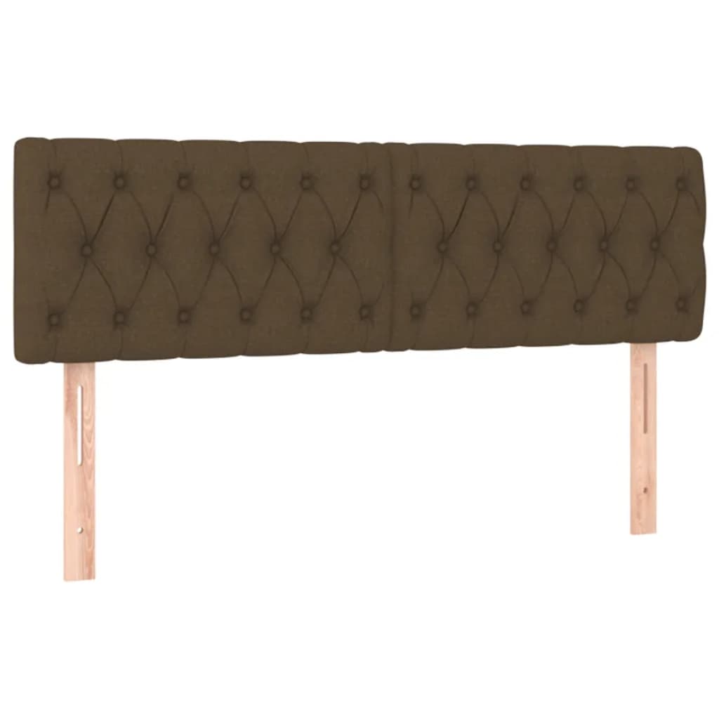 Sommier à lattes de lit matelas et LED Marron foncé 140x200 cm - XIOS