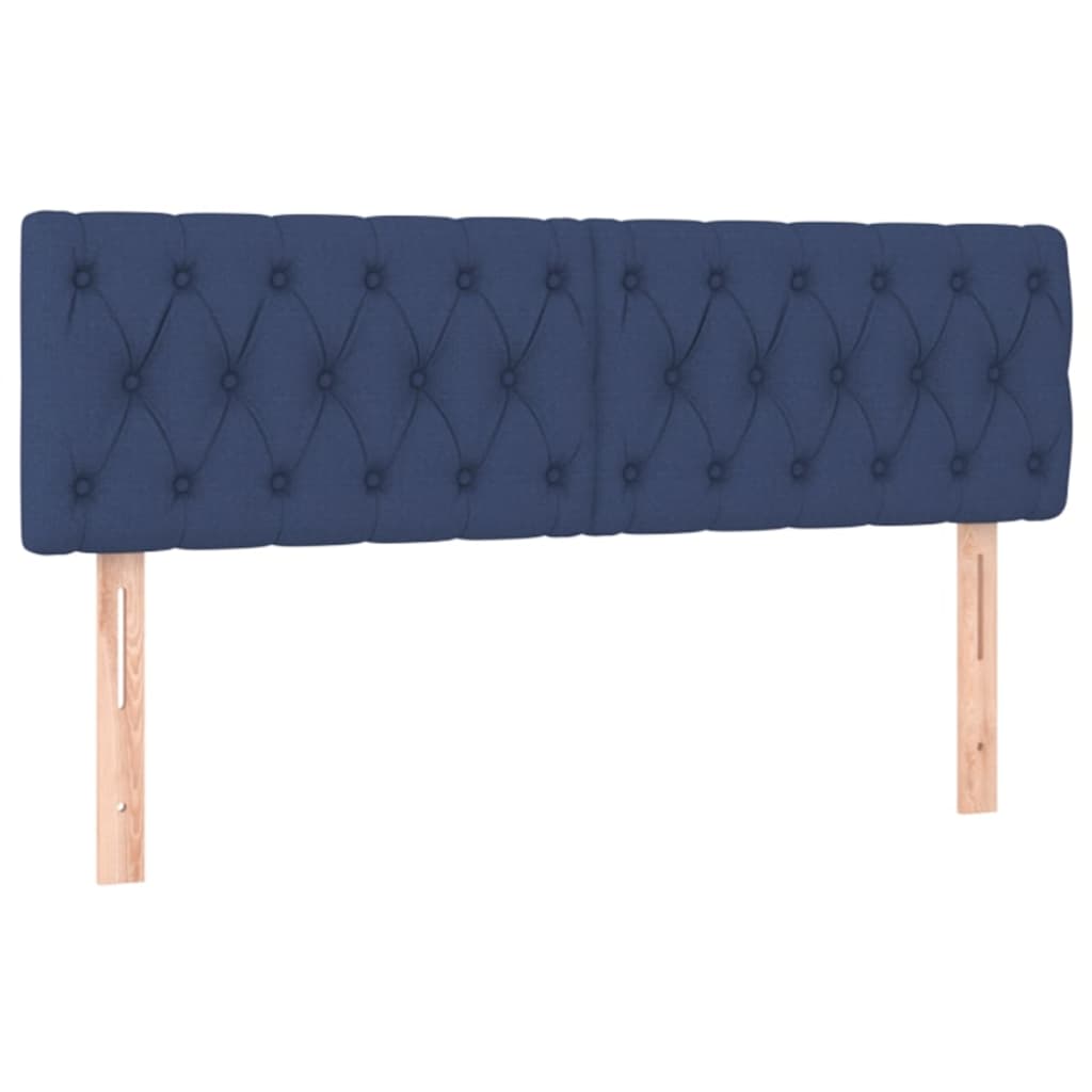 Sommier à lattes de lit avec matelas LED Bleu 140x200 cm Tissu - XIOS