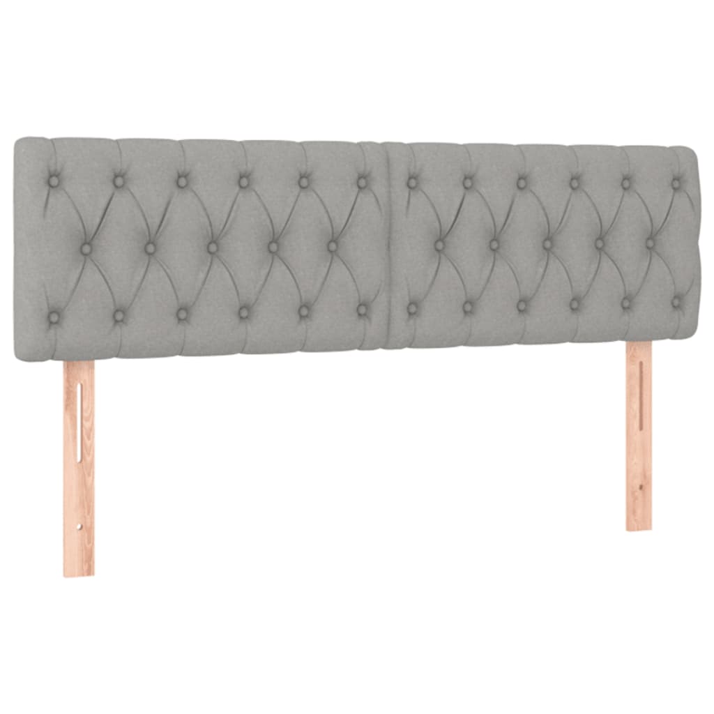 Sommier à lattes de lit matelas LED Gris clair 160x200 cm Tissu - XIOS