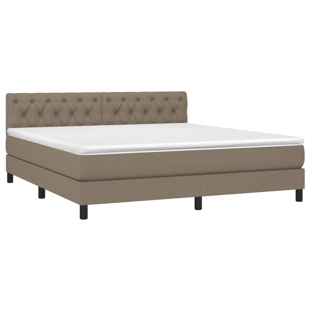 Sommier à lattes de lit avec matelas LED Taupe 160x200 cm Tissu - XIOS