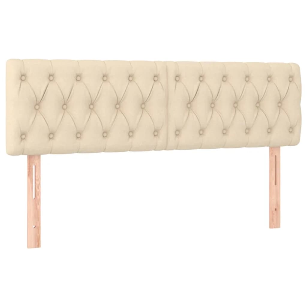 Sommier à lattes de lit avec matelas LED Crème 160x200 cm Tissu - XIOS