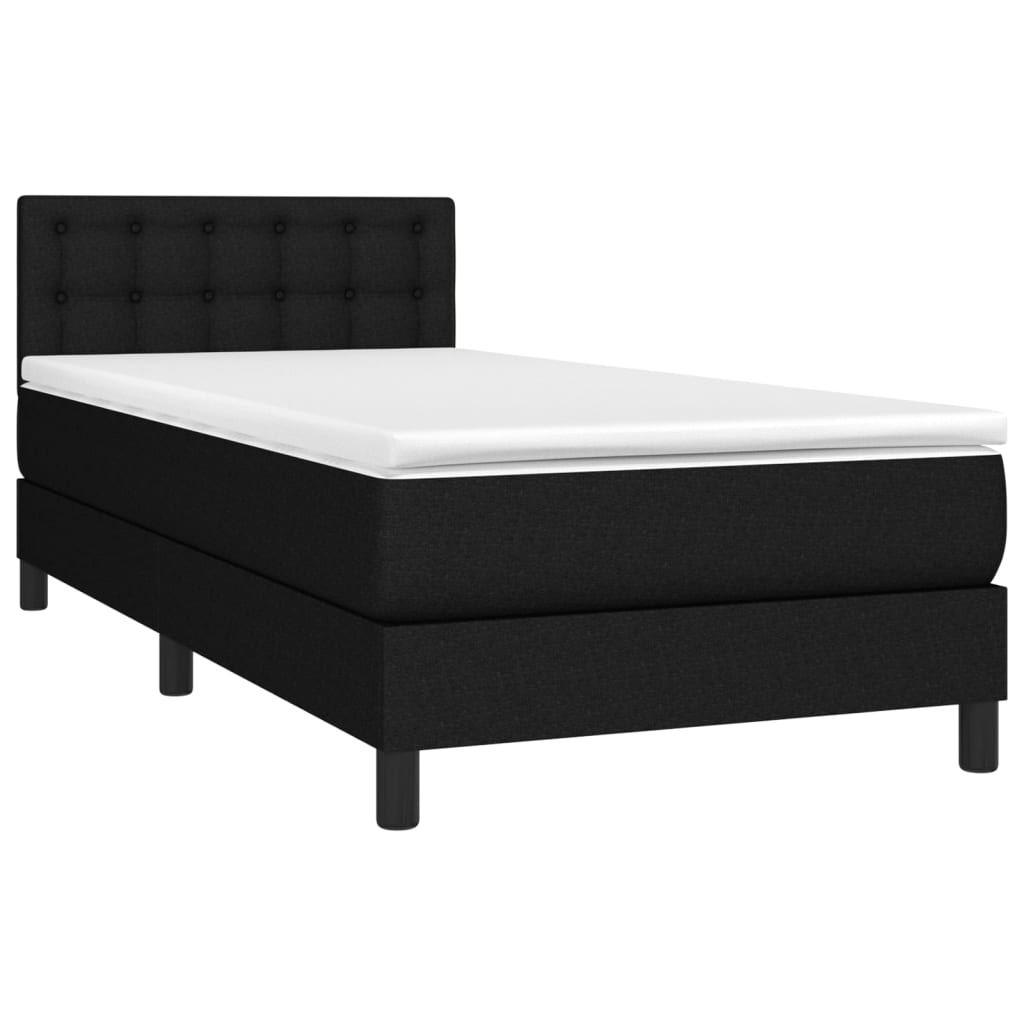Sommier à lattes de lit avec matelas et LED Noir 80x200cm Tissu - XIOS