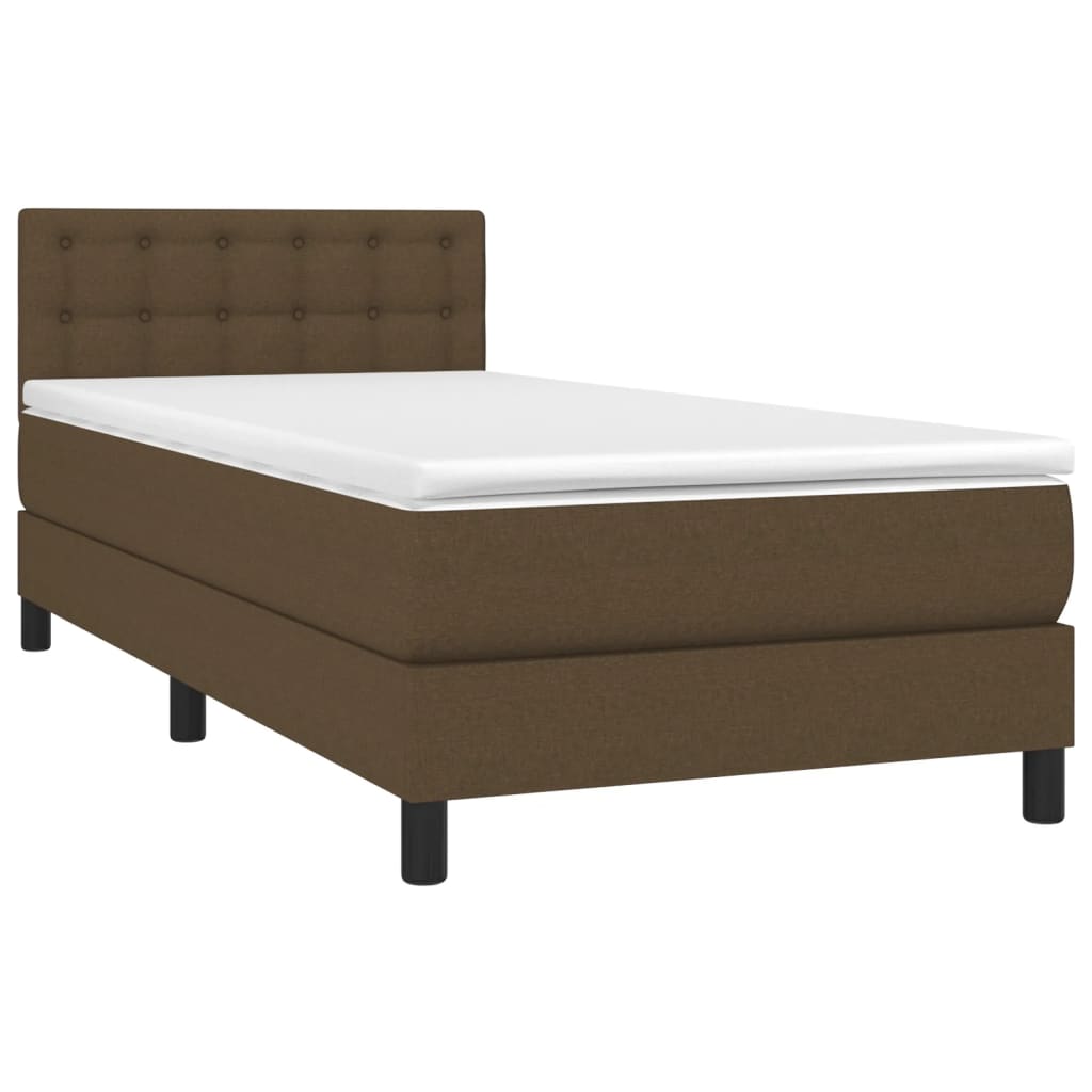 Sommier à lattes de lit et matelas et LED Marron foncé 80x200cm - XIOS