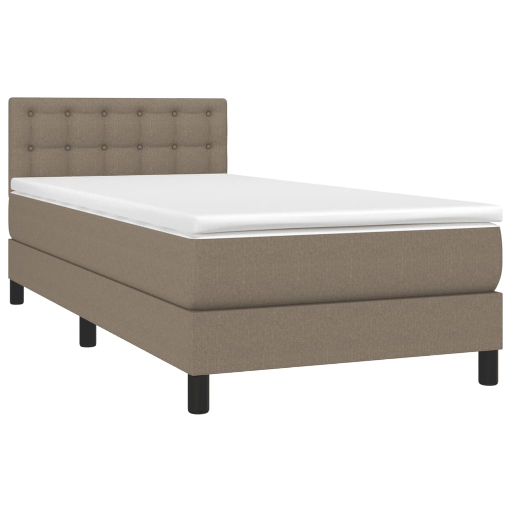 Sommier à lattes de lit avec matelas LED Taupe 80x200 cm Tissu - XIOS