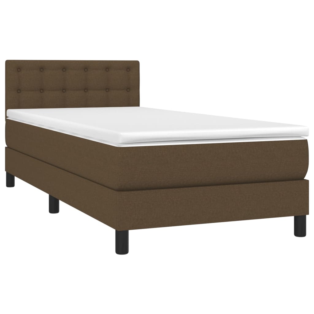 Sommier à lattes de lit et matelas et LED Marron foncé 90x190cm - XIOS