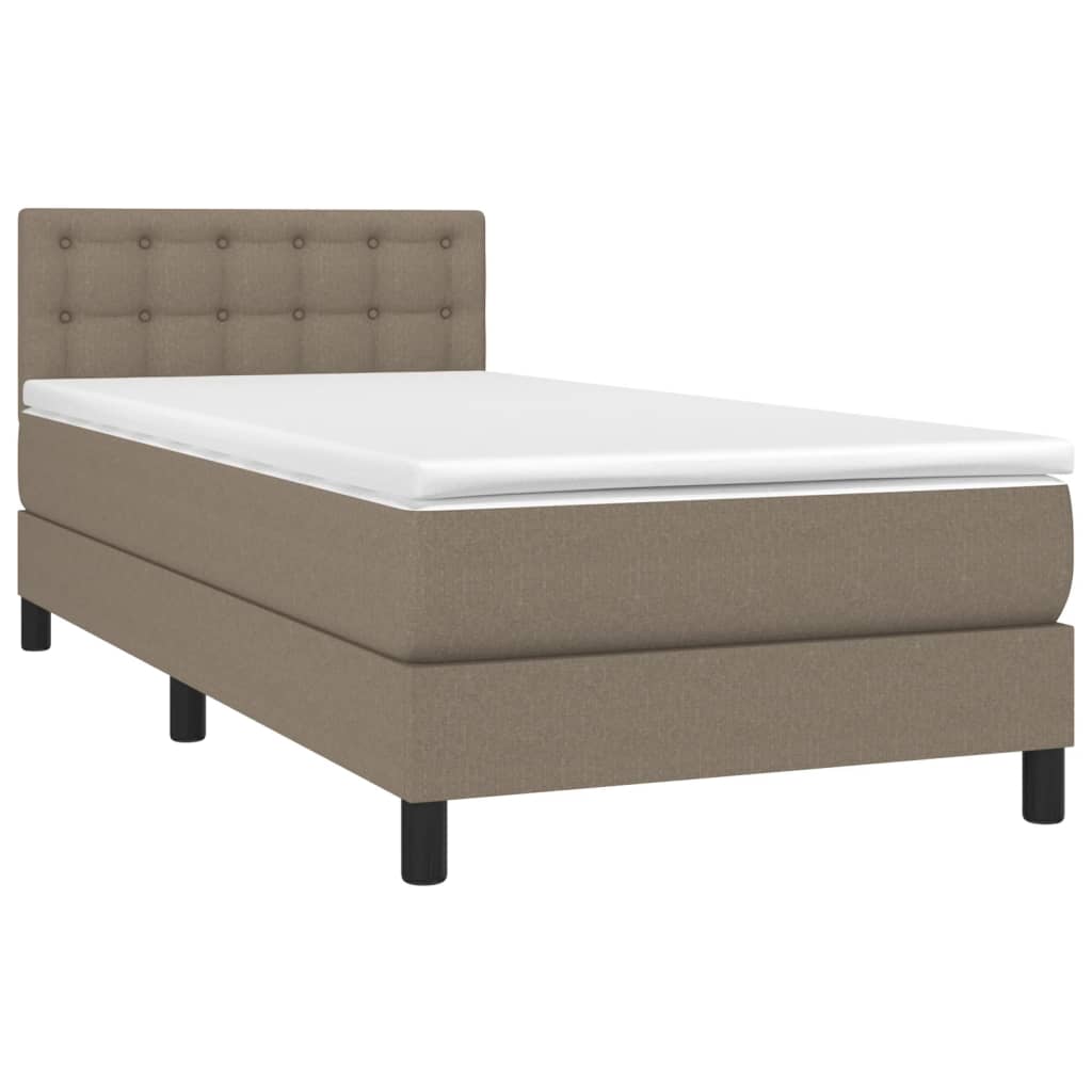 Sommier à lattes de lit avec matelas LED Taupe 100x200 cm Tissu - XIOS