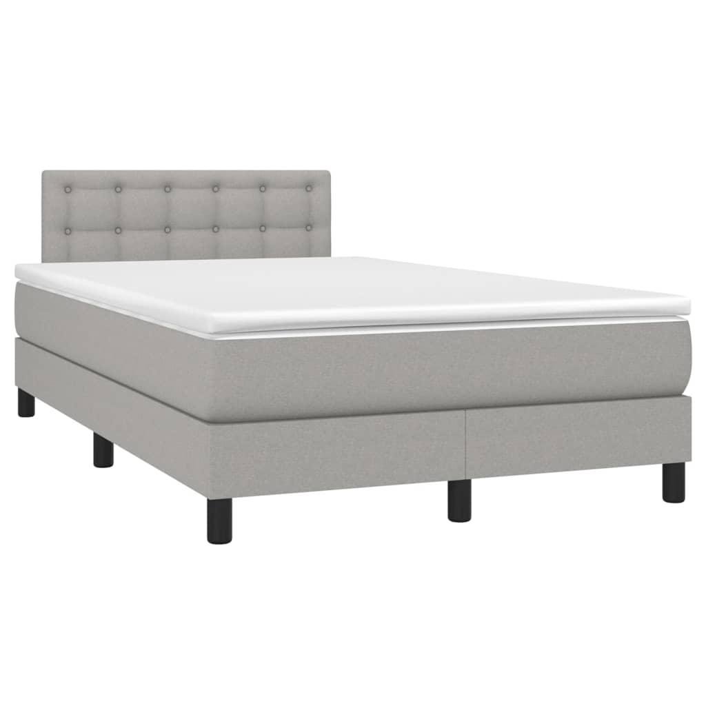Sommier à lattes de lit matelas LED Gris clair 120x200 cm Tissu - XIOS