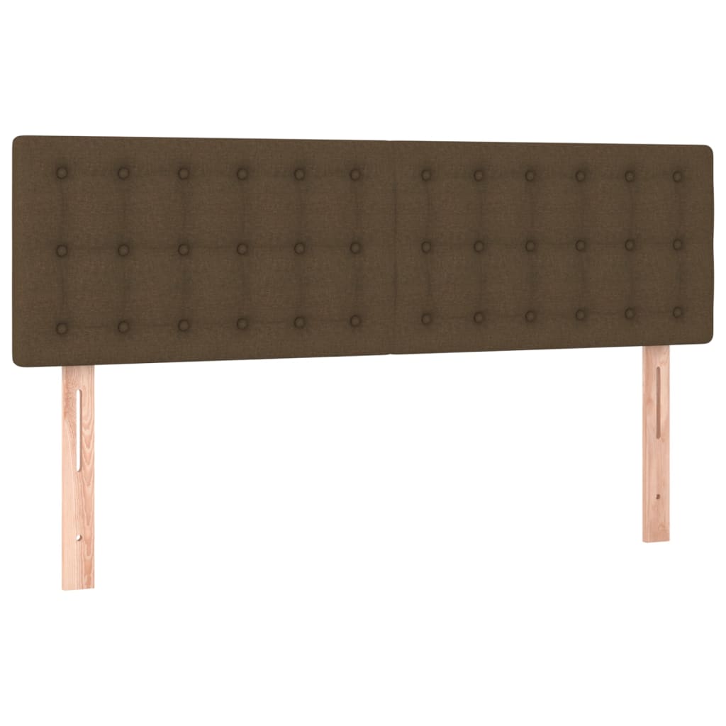 Sommier à lattes de lit matelas et LED Marron foncé 140x200 cm - XIOS