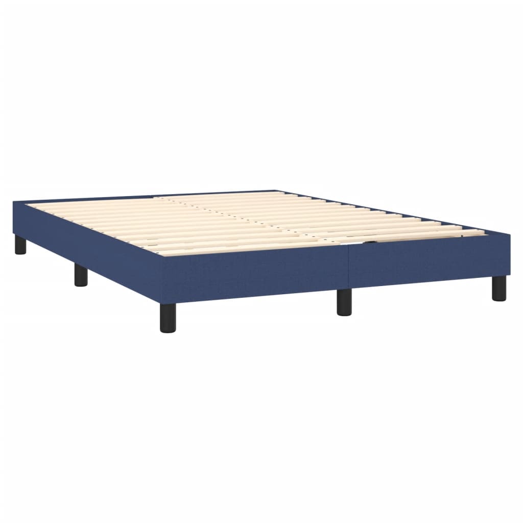 Sommier à lattes de lit avec matelas LED Bleu 140x200 cm Tissu - XIOS