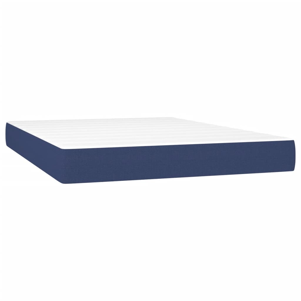 Sommier à lattes de lit avec matelas LED Bleu 140x200 cm Tissu - XIOS