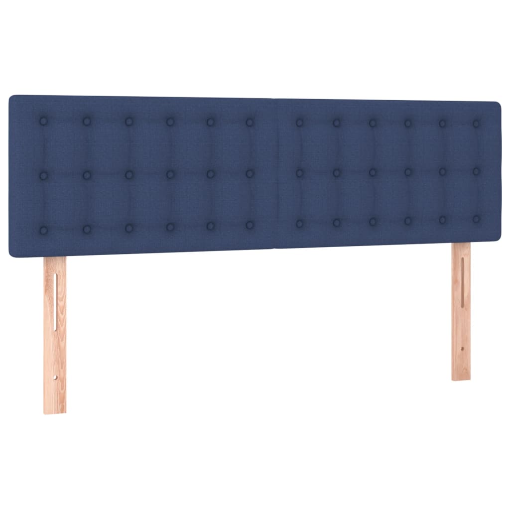 Sommier à lattes de lit avec matelas LED Bleu 140x200 cm Tissu - XIOS