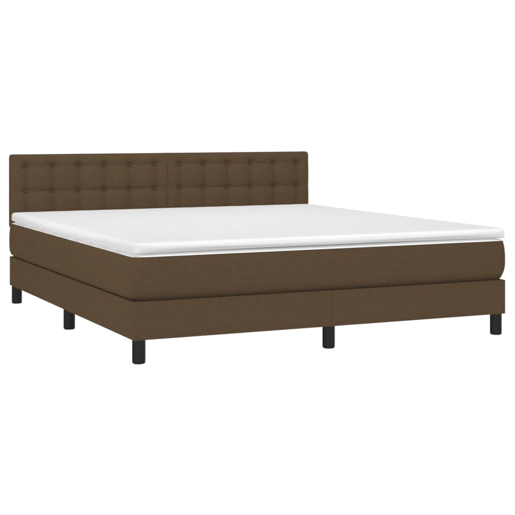Sommier à lattes de lit matelas et LED Marron foncé 160x200 cm - XIOS